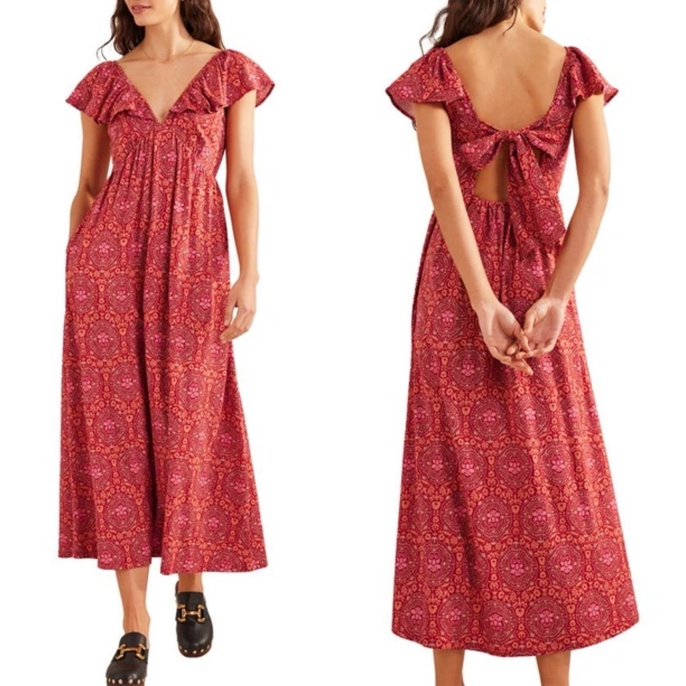 BODEN SZ 10 Tie Back Jersey Maxi Dress